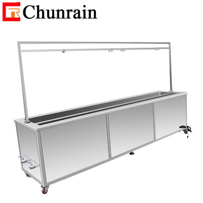 2 Meter Cleaning Tank Ultrasonic Cleaner For Dirty Window Blind Curtain 160L Dual Tank Window Blinds Ultrasonic Cleaner