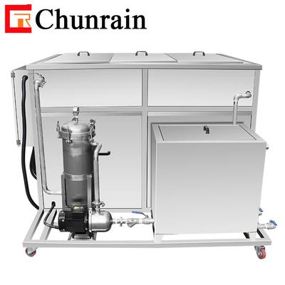 Industrial Ultrasonic Cleaner With Filter System For Wheel Rim , Heat Exchanger Bearings Cleaning Bath 1500L